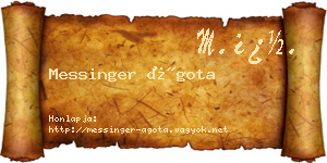 Messinger Ágota névjegykártya